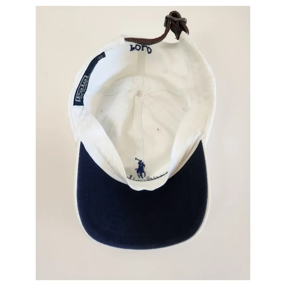 Vintage Polo Ralph Lauren White Hat One Size Unisex - Picture 6 of 9